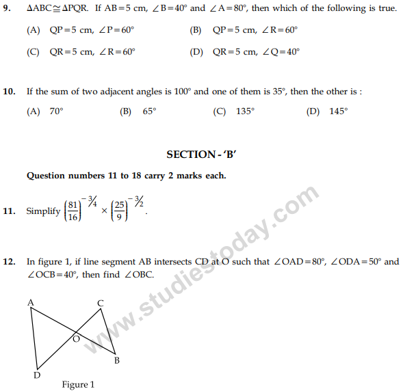 Cbse Class 9 Mathematics Sample Paper Set 49